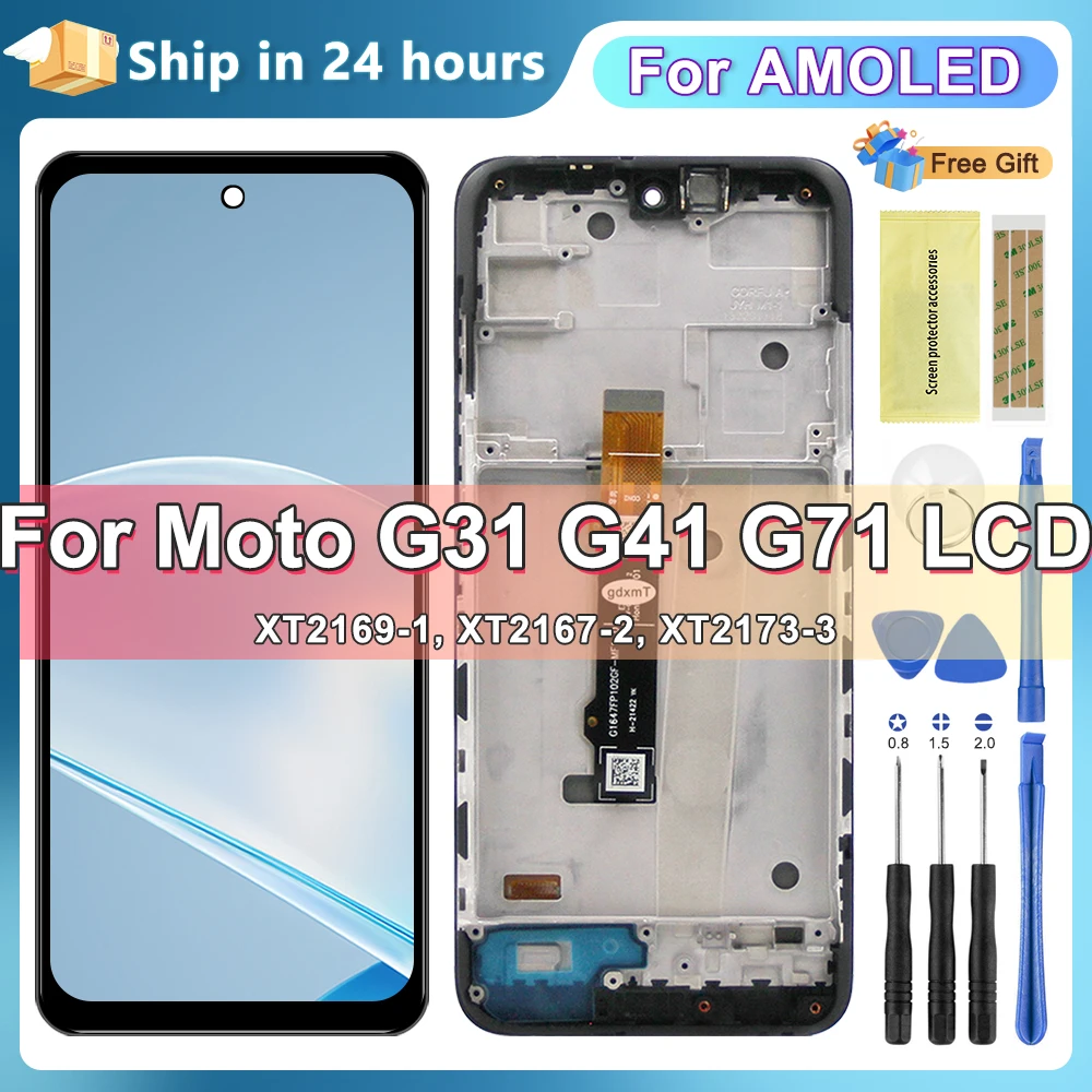 

6.4" Original AMOLED for motorola moto g31 LCD Display Touch Screen Digitizer Replacement For MOTO G41 G71 5G with Frame display