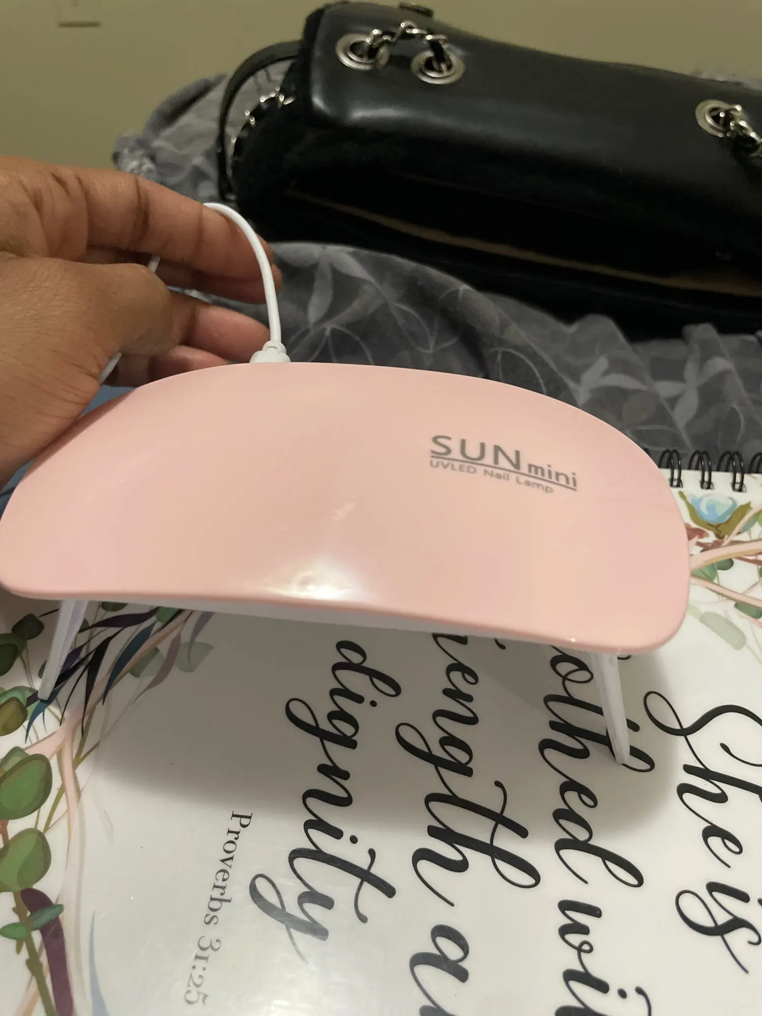 Mini UV LED Nail Lamp 6 LED Gel Nail Polish Dryer Convenient USB Interface Folding Design Manicure UV Curing Light photo review