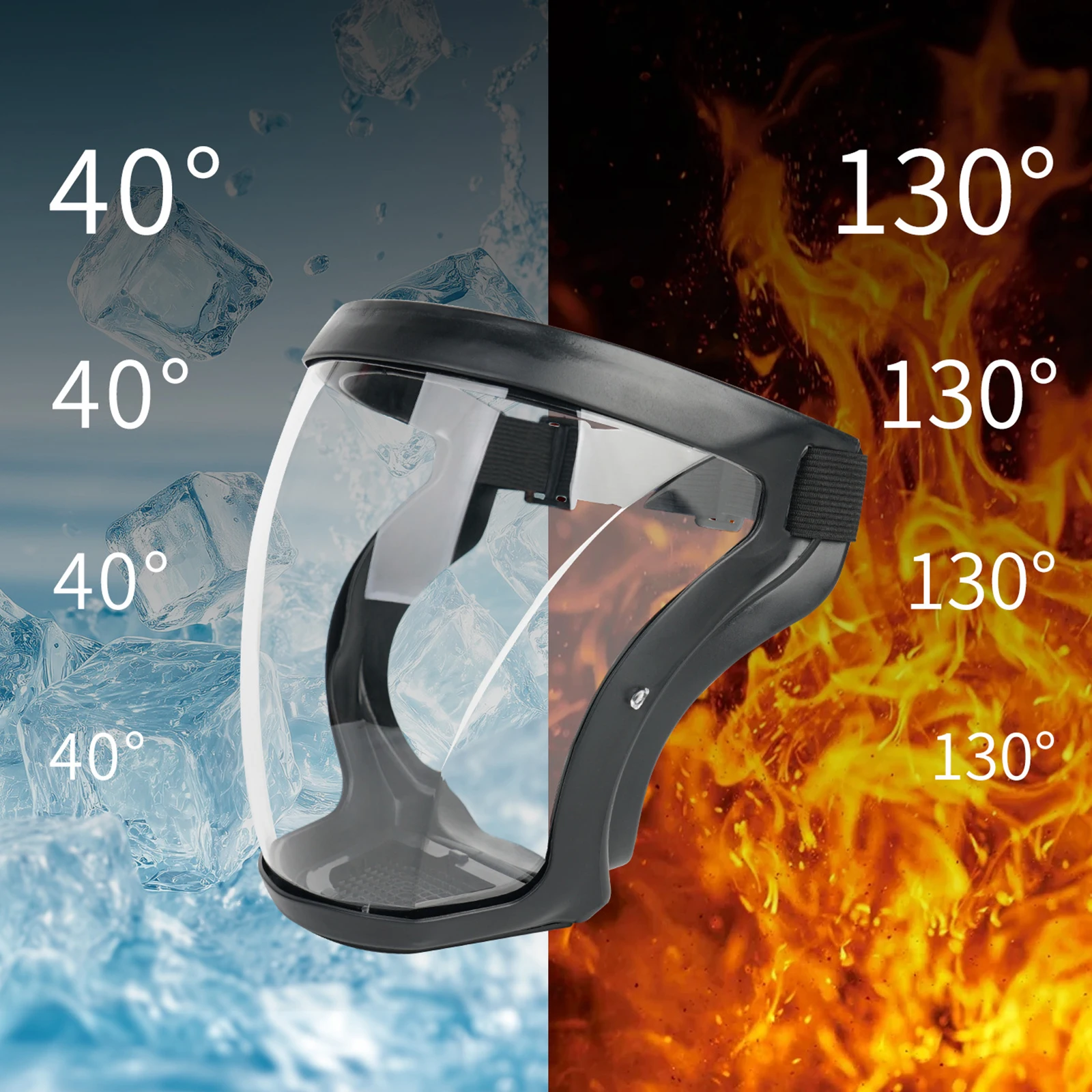 Full Face Shield Attachment with Flip-Up Metal Mesh Visor for Gardening and Weeding Protection