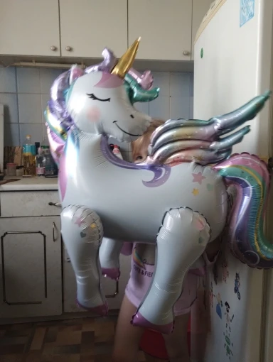 Large Standing Unicorn Foil Balloons for Kids Girls Unicorn Birthday Party Decoration Elephant Animal Balloon Baby Shower Favors photo review