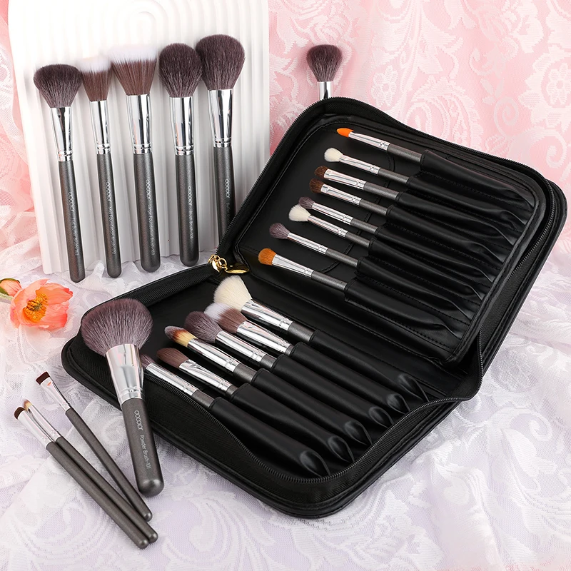 Makeup Brush Set Makeup Brush Makeup Tool Set Makeup Tool Docolor Makeup brushes set 29pcs Professional Natural hair Foundation Powder Contour Eyeshadow make up brushes PU Leather