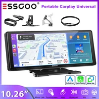 ESSGOO Support universel portable sans fil Carplay de 10,26 pouces pour camping-cars, camions, autoradios, écrans tactiles, Android Auto, Bluetooth, FM, commande au volant, facile à installer 1