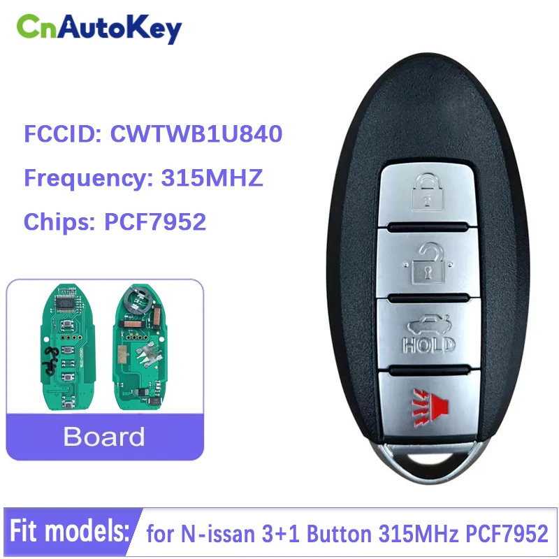 

Aftermarket Smart Remote Auto Car Key CWTWB1U840 IC1788D-FWB1U840 With 315MHz PCF7952 4 Button CN027047