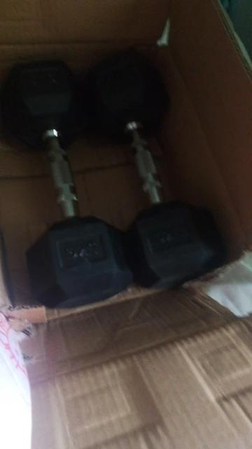 Fixed Hex Rubber Dumbbells (2-Pack) Multi-Weight Fitness 2.5/5/7.5kg photo review