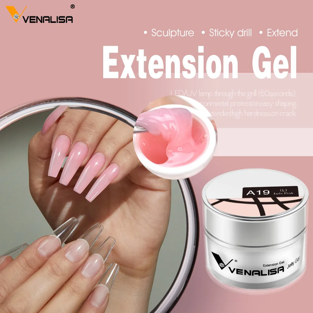 Venalisa 30Ml Extension Jelly Gel Per Unghie Divertente Bunny Color Nail Art Manicure Clear Pink Camouflage Opal Nail Estendi Gel Uv Led