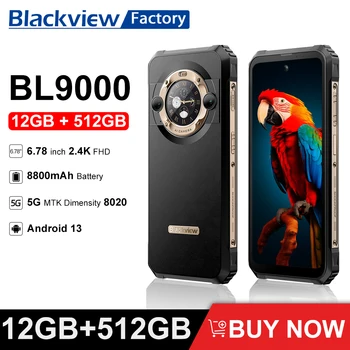 Blackview BL9000 Rugged Phone 24GB RAM+512GB ROM Global Version Telephone Portable 8800mAh 120W Fast Charge Android 5G Smartphon