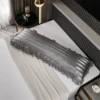 1pc White And Black And Grey Polyester Satin Strip Flounce Side Body Pillowcase Soft For Sofa Decorative Bed Pillowcase 6