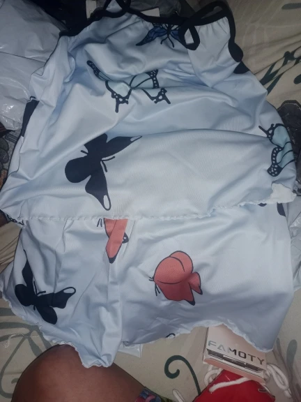 Elegant Butterfly Print Pajama Set with Cami & Shorts photo review