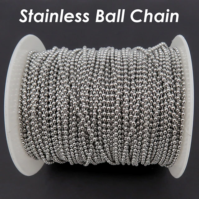 30 Feet Stainless Steel Ball Chain Bulk Wholesale by Length 1.5mm 2mm 2.4mm  Bead Chain for Jewelry Making - AliExpress