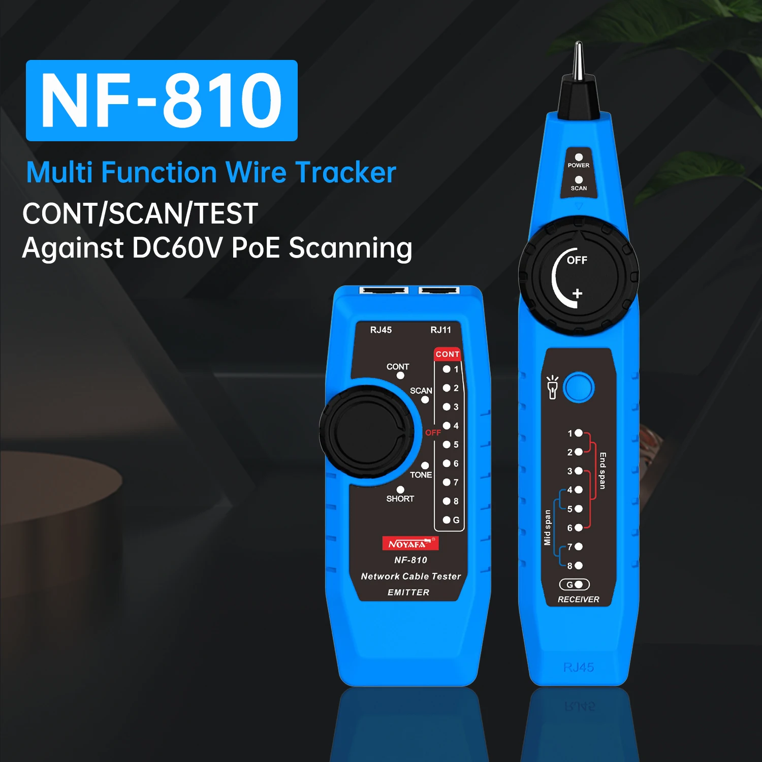 NOYAFA NF-810 Network cable tester PoE Ethernet cat5 cat6  Lan utp tester RJ45 RJ11 Telephone Wire Network Cable Tracker