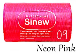 Durable 700ft Artificial SINEW Thread for Crafting & Outdoor Projects (09. Neon Pink)