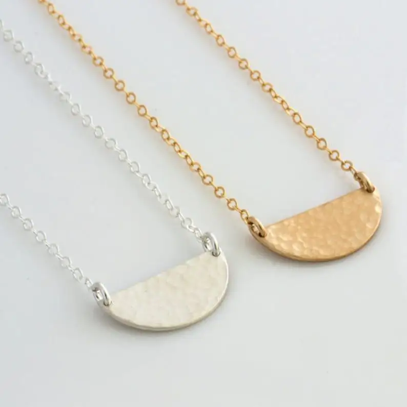 Thump brass semicircle necklaces, Half Moon necklaces, moon gold necklaces Layered necklaces gift for women