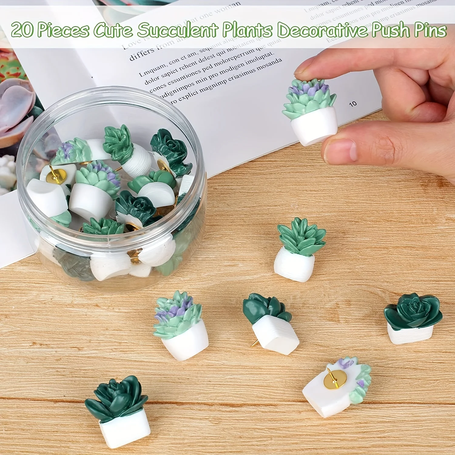Decorative Nail Heads 50-Pack Colorful Windmill Push Pins