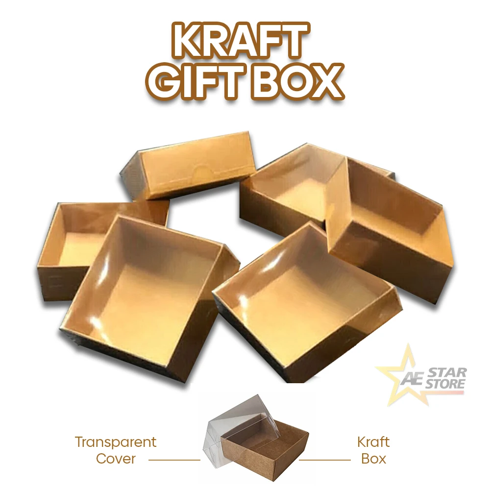 Kraft Gift Box Clear Transparent Lid Cardboard Boxes Transparent Lid