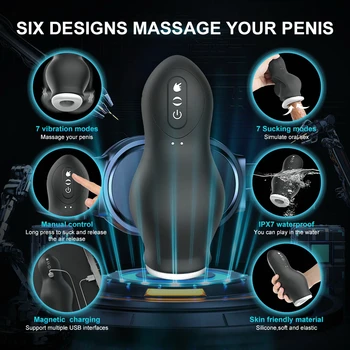 Automatic Man Sucks Masturbator Real Electric Blowjob Powerful Mouth Suction Free Hand Machine Sex Toys for Adult Man Supplies