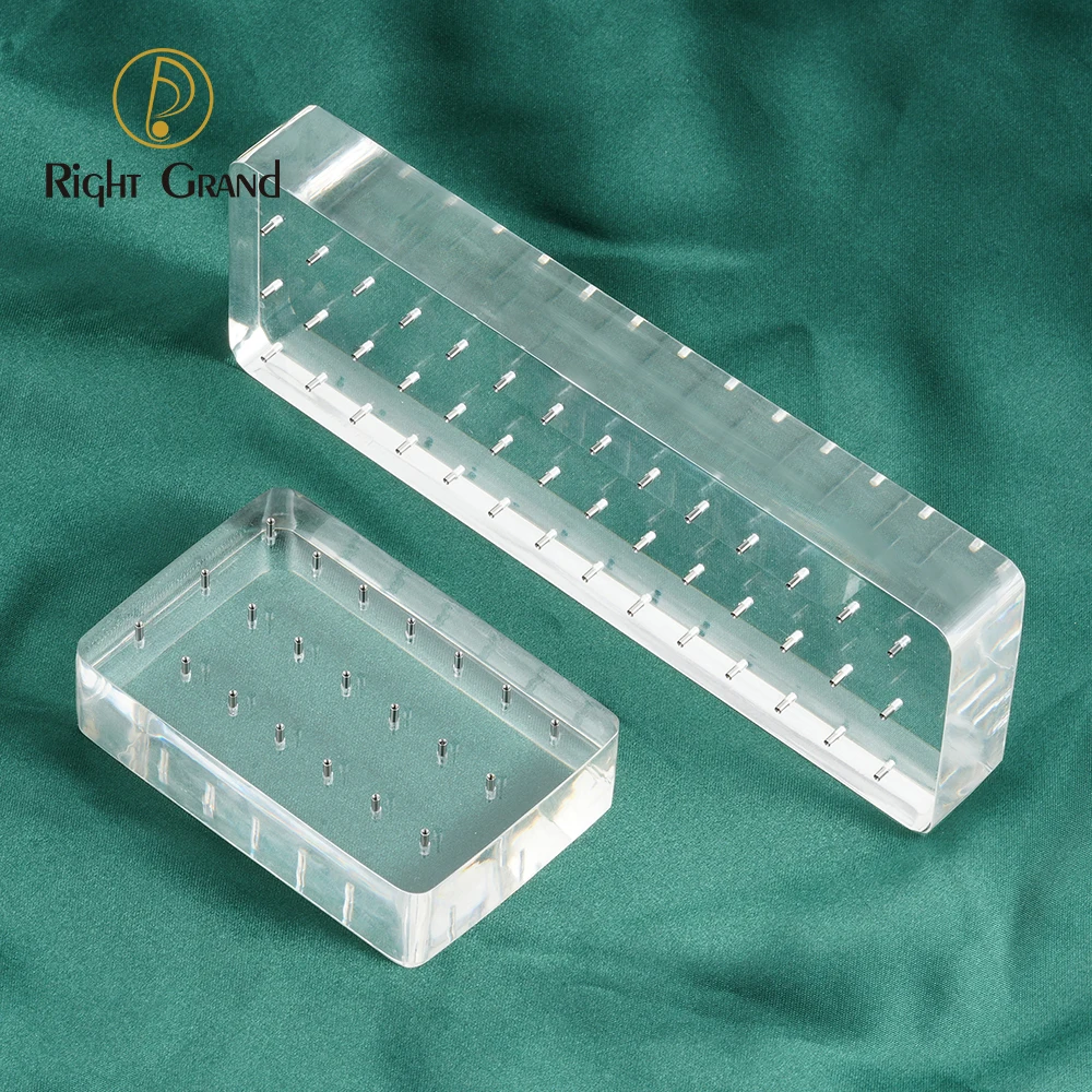 Clear Polished Acrylic Rectangle Jewelry Display Stand 14G 16G