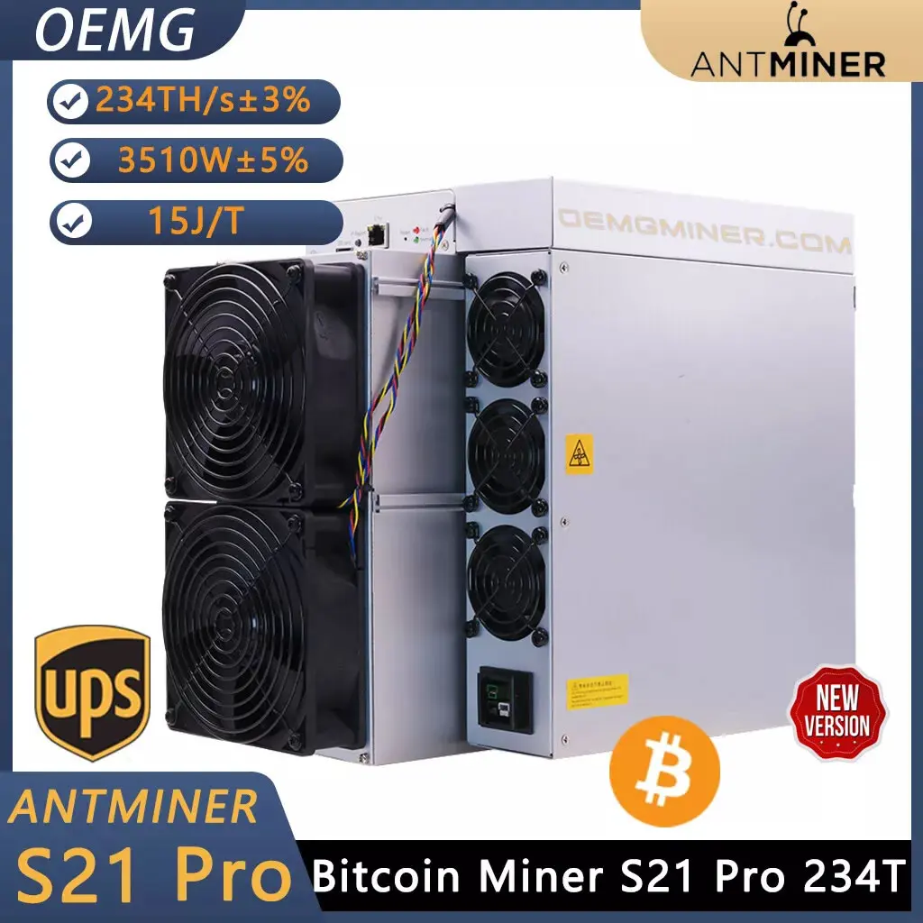 

Новый Antminer S21 Pro 234T 3510W Биткоин BTC ASIC Miner SM
