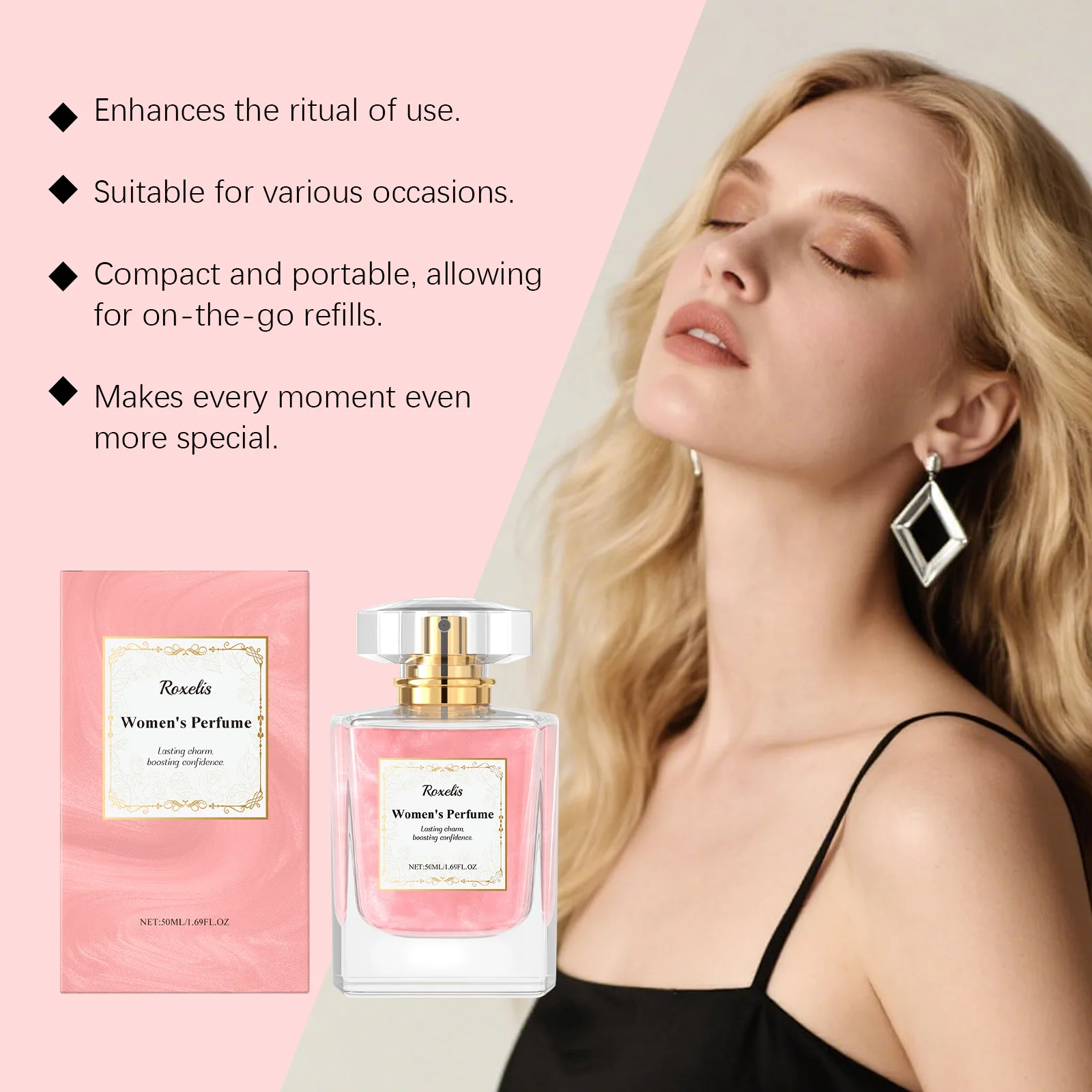 Profumo rosa donna eau de toilette floreale elegante persistente_voghion.com