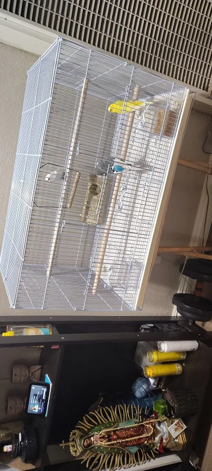 30In Flight Bird Cage Stackable Divided Small Animal Cage for Kinds of Birds Pet Travel Birdcage with Handle and Perche