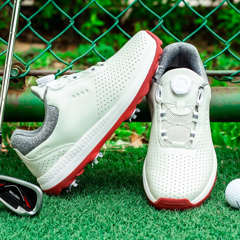 Professional Golf Shoes Men Outdoor Anti-Skid Quick Lacing Golf Spikes Sneakers Breathable Waterproof golf shoes