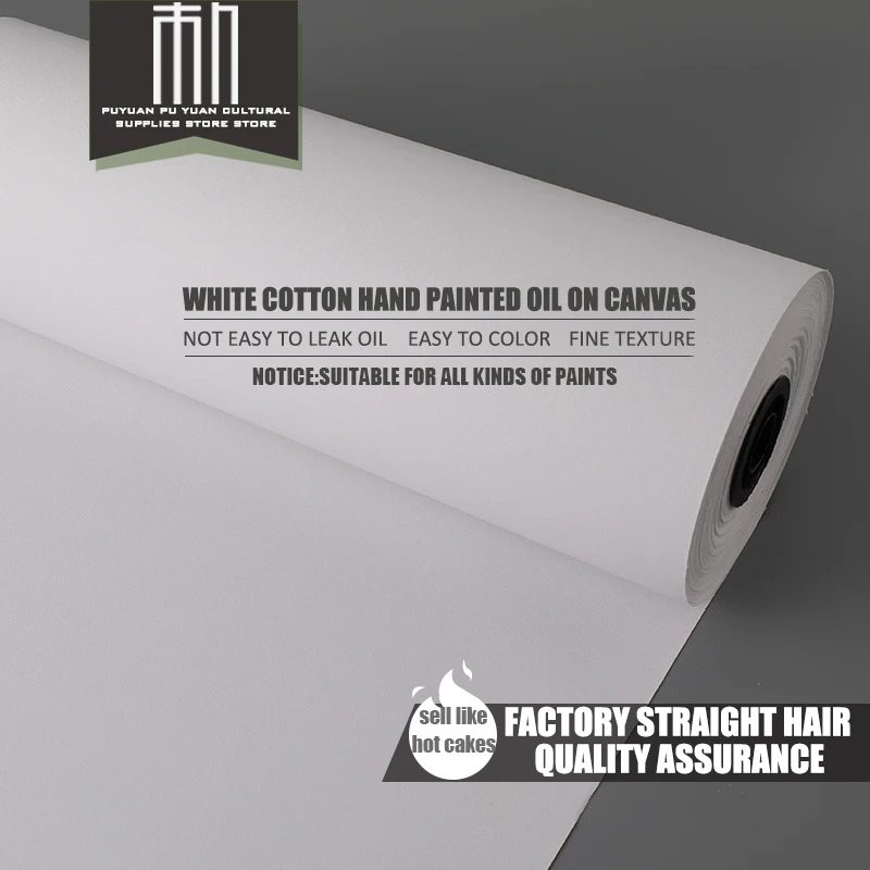 5m Cotton Canvas 280g Beginners Practice Painting 27/37/47/57cm Stretched canvas, painting supplies