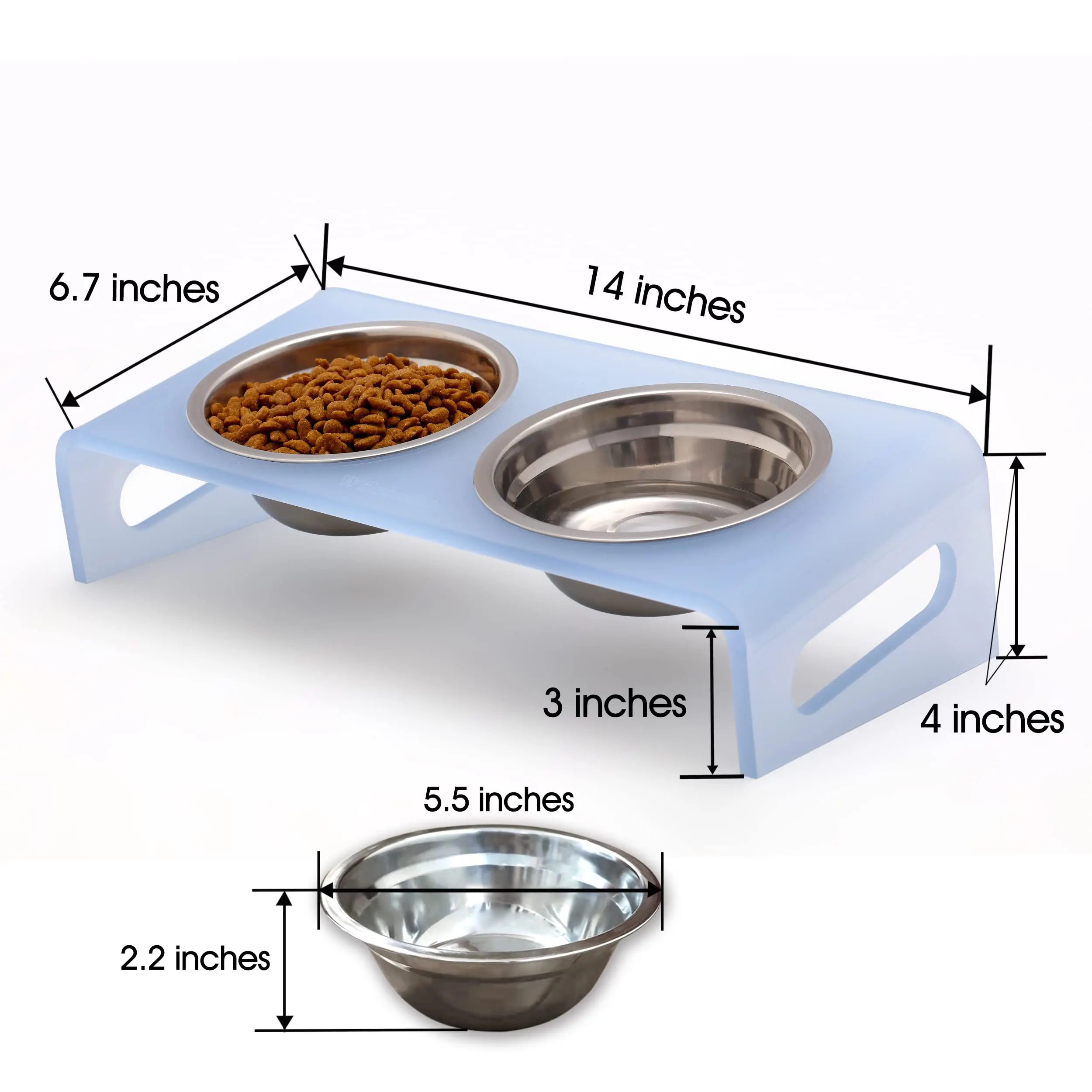 Acrylic Elevated Pet Stand for Cat and Dog with Bowls, Raised Food and  Water Bowls, Stand Feeder with Glass Bowl - AliExpress