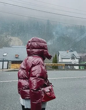 Glossy Padded Puffer Jacket - Women's Winter Coat