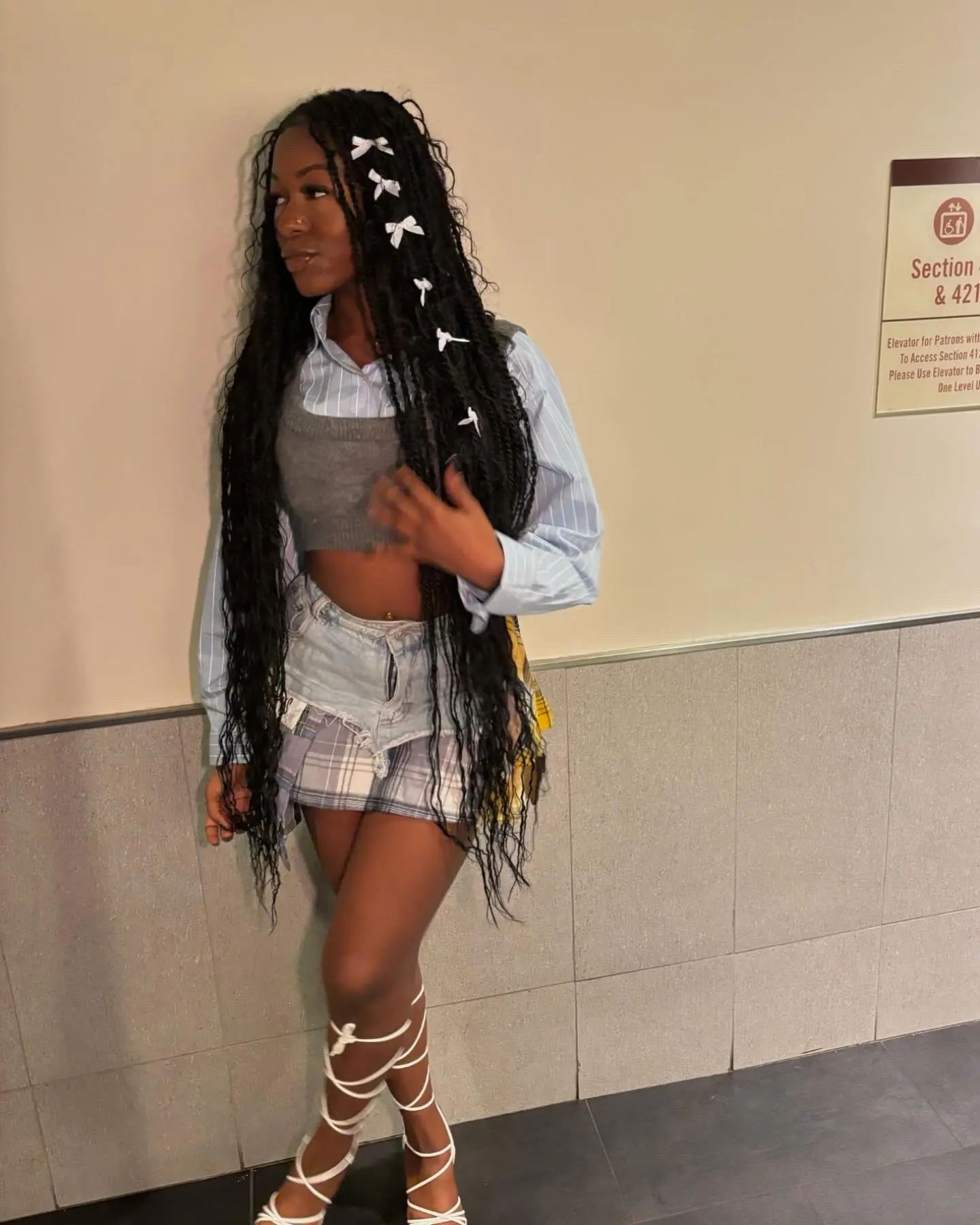 Asymmetrical Y2K Denim Skirt, customer photo