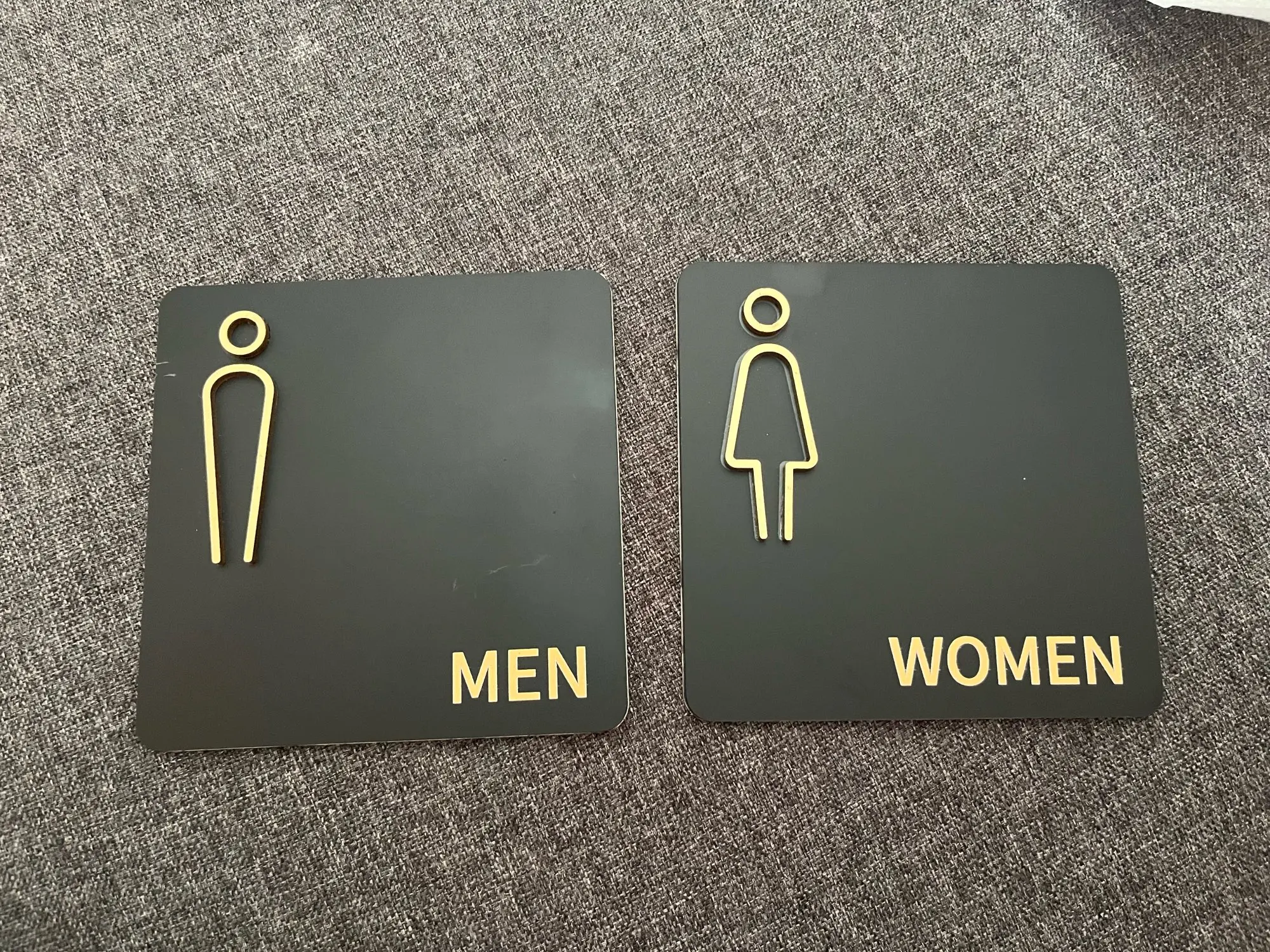 1 Bathroom Sign Hanging Men'swomen's Restroom/WC 3D Threedimensional Icon Universal Restroom Door Number Restroom Indicator Sign photo review
