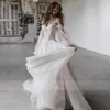 Customized Off The Shoulder Wedding Dress A Line 3/4 Puff Sleeve For Women 2022 Bride Bow Back Robe De Soirée De Mariage Custom 4