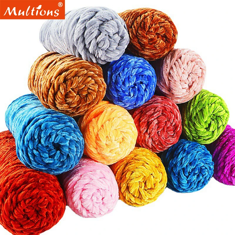 95g Chenille Velvet Yarn Soft Blended Knitting Wool Crochet thread Handmade DIY Scarf Coat Baby Blanket 135M