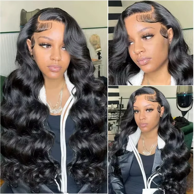 Wavy 13x6 HD Lace Front Human Hair Wig, 250 density, fully transparent lace front, Brazilian human hair, pre-plucked hairline,