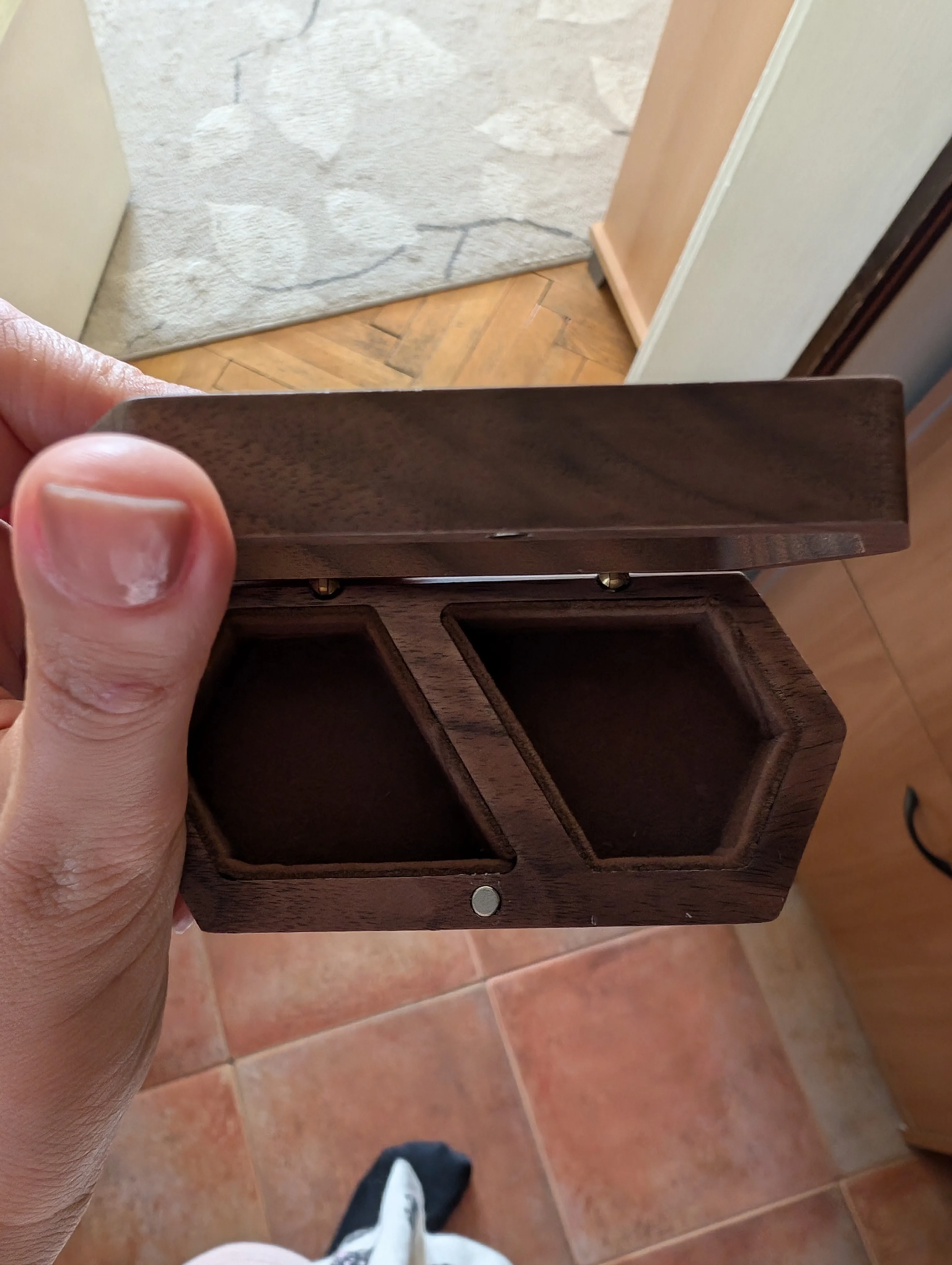 Personalized Wooden Ring Box, customer photo