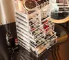 Set of 4 clear stackable organizers. 11 drawers total for cosmetics or skincare. Vanity-friendly design. 5