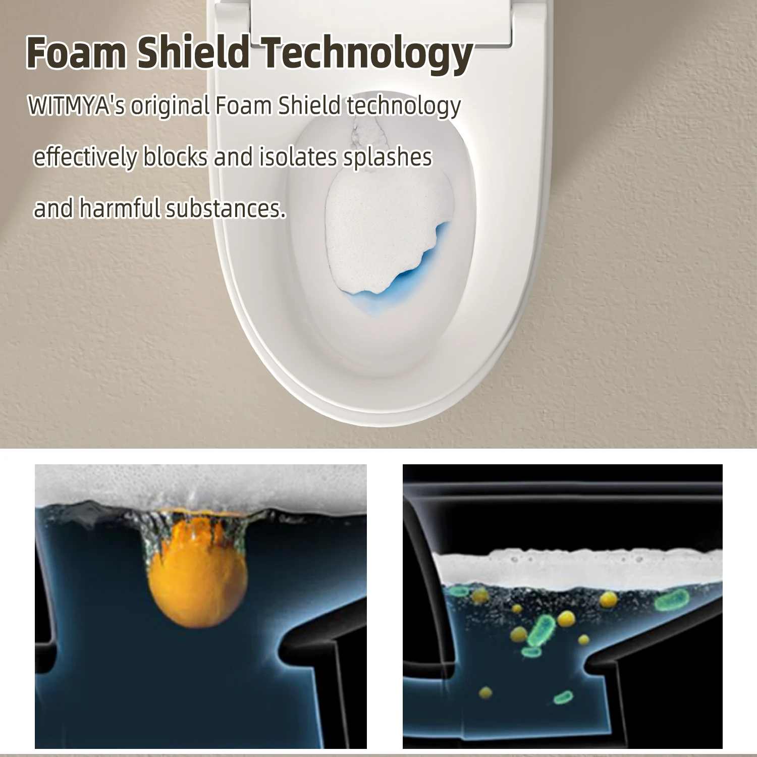 Smart Toilet with Bidet Built In, Foot Sensor Operation, Elongated Tankless Toilet with Automatic Flush, One-piece toilet heated 2