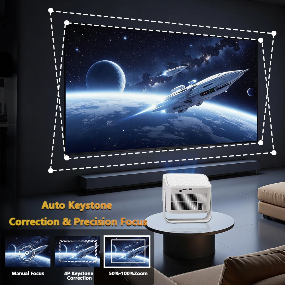 벨렉 HY350 MAX 8K 네이티브 풀HD 1080P LED 빔 프로젝터 스마트 자동 초점 WIFI5 BT5.4 영화 홈시네마 음성 제어 프로젝터