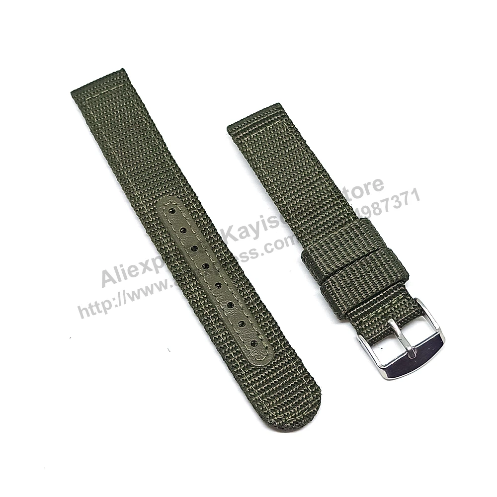 

Seiko 5 - 7S26-02J0 - SNK805K2 , SNKN29K1, SNK813K1-подходит для зеленого нейлонового вязаного сменного ремешка для часов