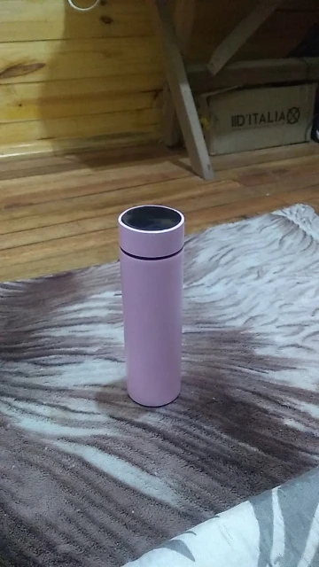 Garrafa Térmica Em Aço Inox Com Termômetro Digital 500ml Led photo review