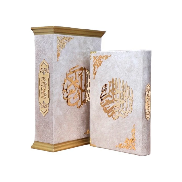 Weißes Samt Koran Geschenkset mit Samtbox Luxus Coran, Moshaf, islamische  Produkte, muslimische Artikel - AliExpress
