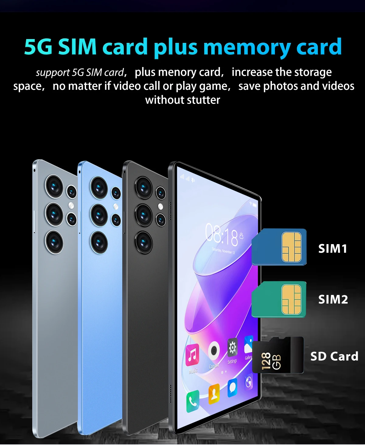 Android 2023 タブレット デュアルSIMカード 512GB HD4K 最 安値