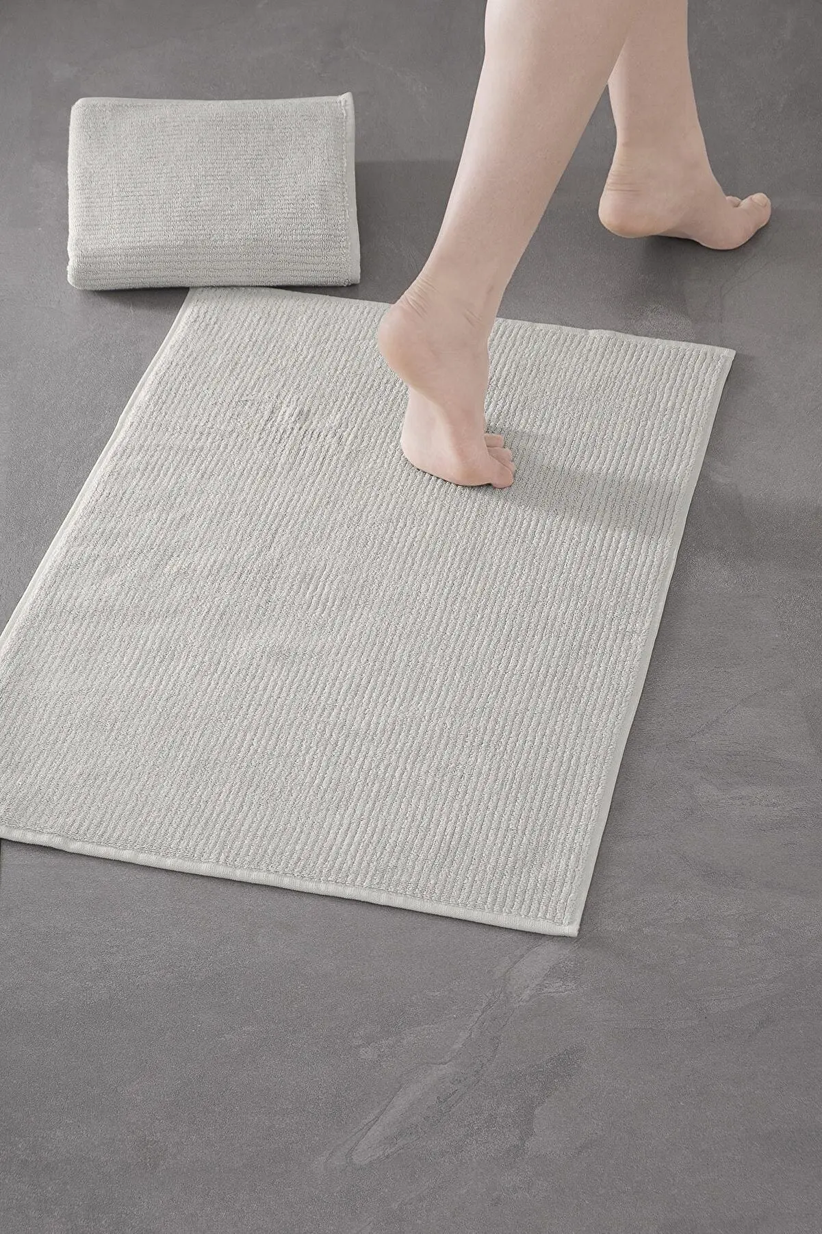 Toallas de algodón para suelo de ducha, alfombra de baño de lujo, 100% de  rizo turco, color verde, gris, 50x75cm