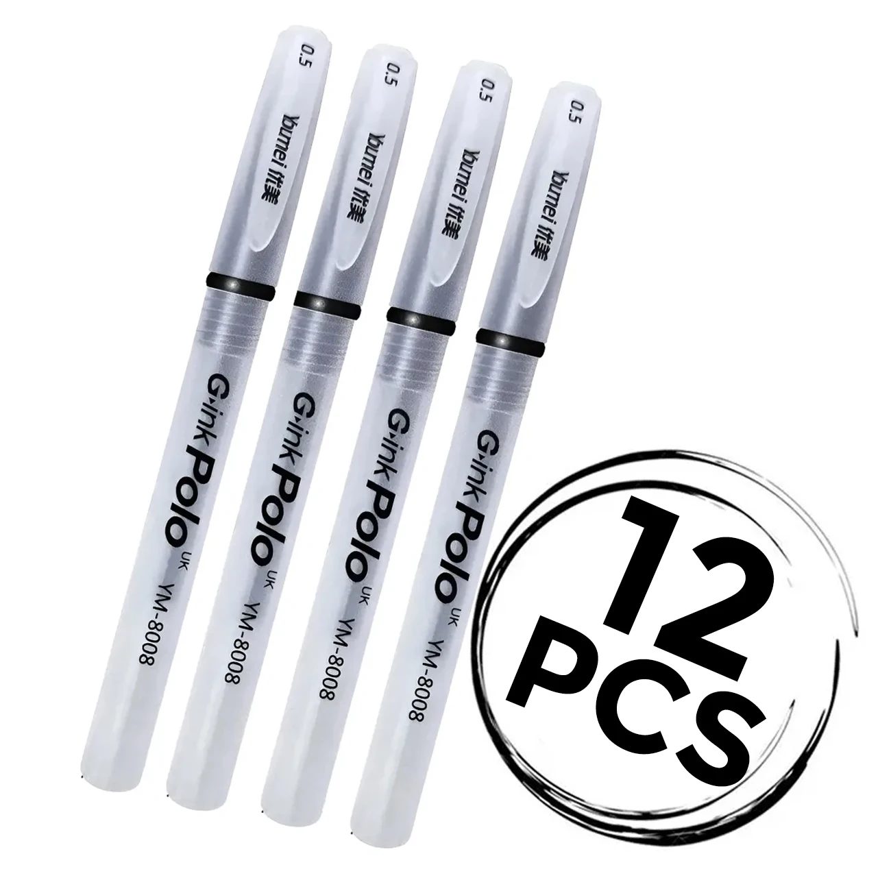 12 Pens Gel Pens Black Ink 0.5mm Ultrafine Quality