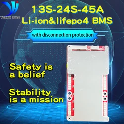 Bms 13s 14s 16s 17s 20s 24s 48v 60v 72v 45a Li-ion and Lifepo4 Battery Protection Board With Balancing for Electric Two Wheeler