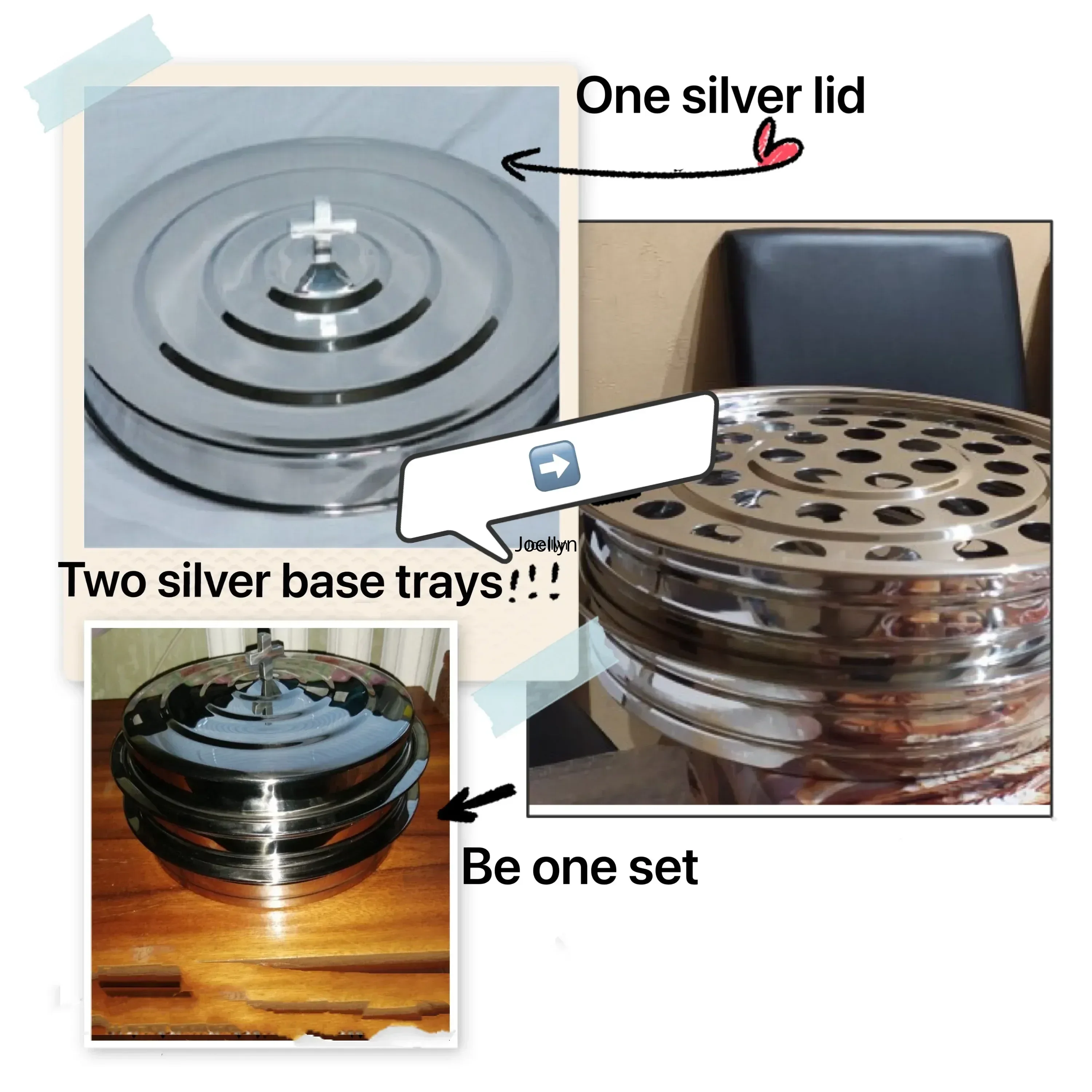 Stainless Steel Communion Tray with One Lid, Crucifix, Hot Art and Design Products, Hot, 2 Pieces