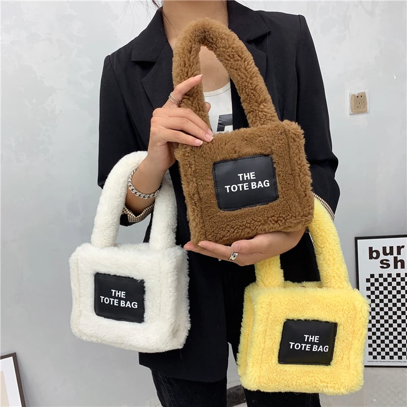 Cute Purses Handbags Women, Small Tote Fluffy Bag