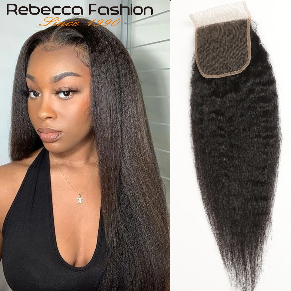 Human hair lace closure Brazilian Curly Kinky Straight