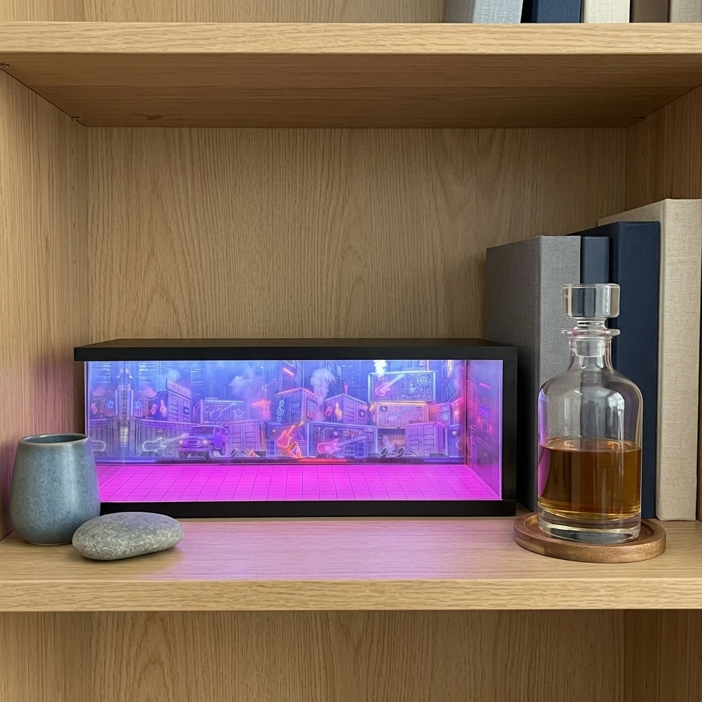1/64 Scale Model Car Display Case with LED Light Freestanding Scenery Diorama Parking Lot Display Case for Model Collectors Toy image 8