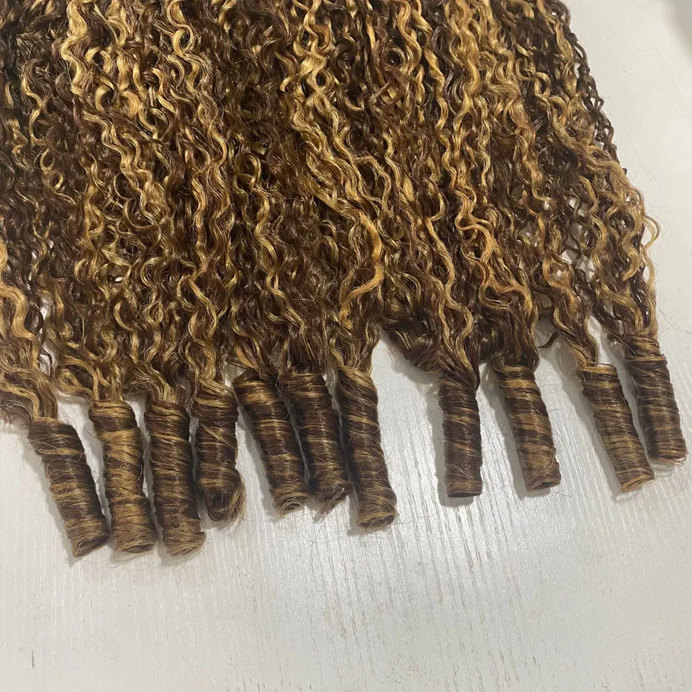 Highlight Burmese Curly Human Hair Bundles Human Hair Quality Raw Hair Weave Bundles Double Drawn Vietnamese Hair Extension 4