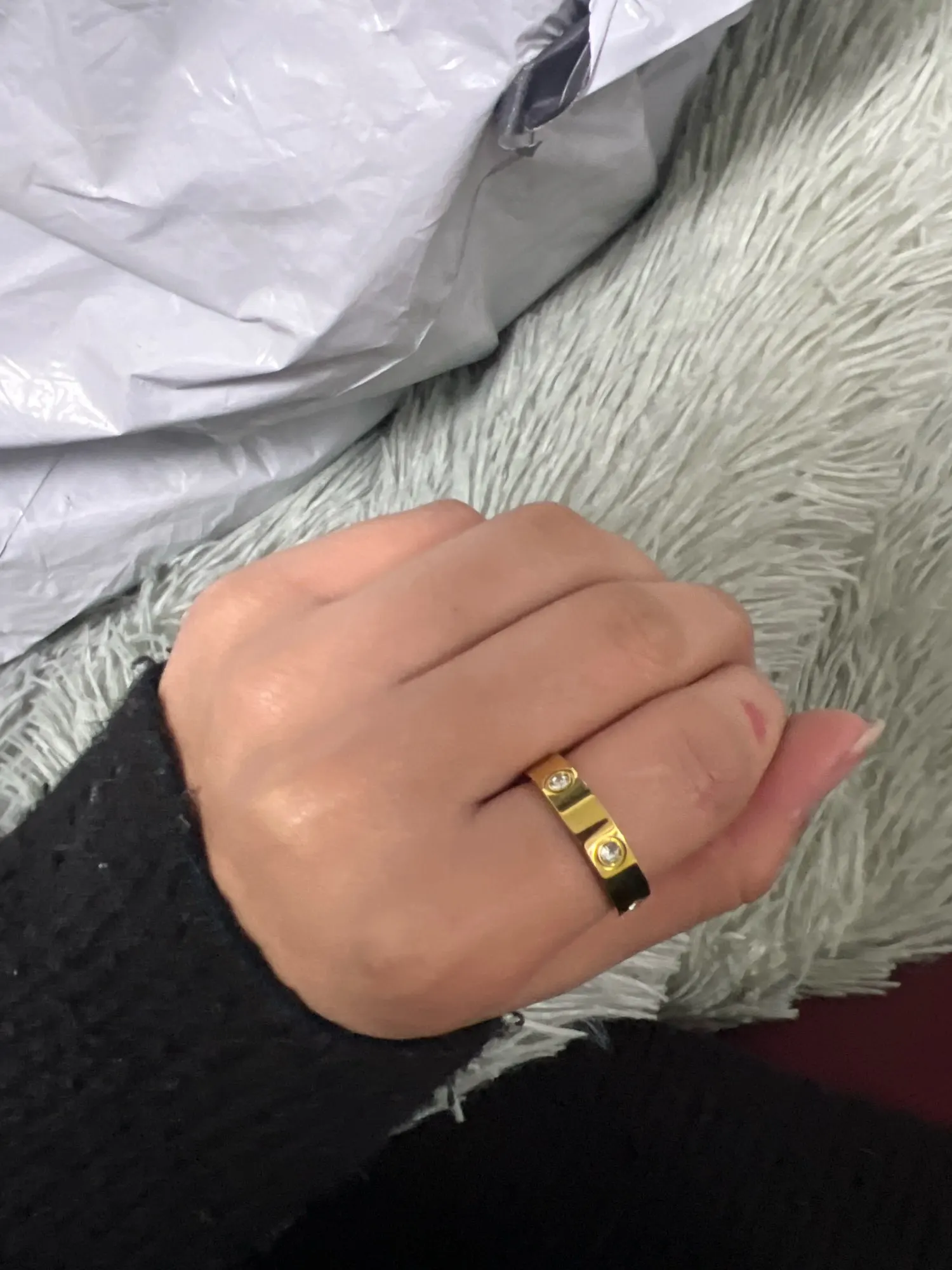 Stainless Steel Rose Gold Color Ring for Women photo review