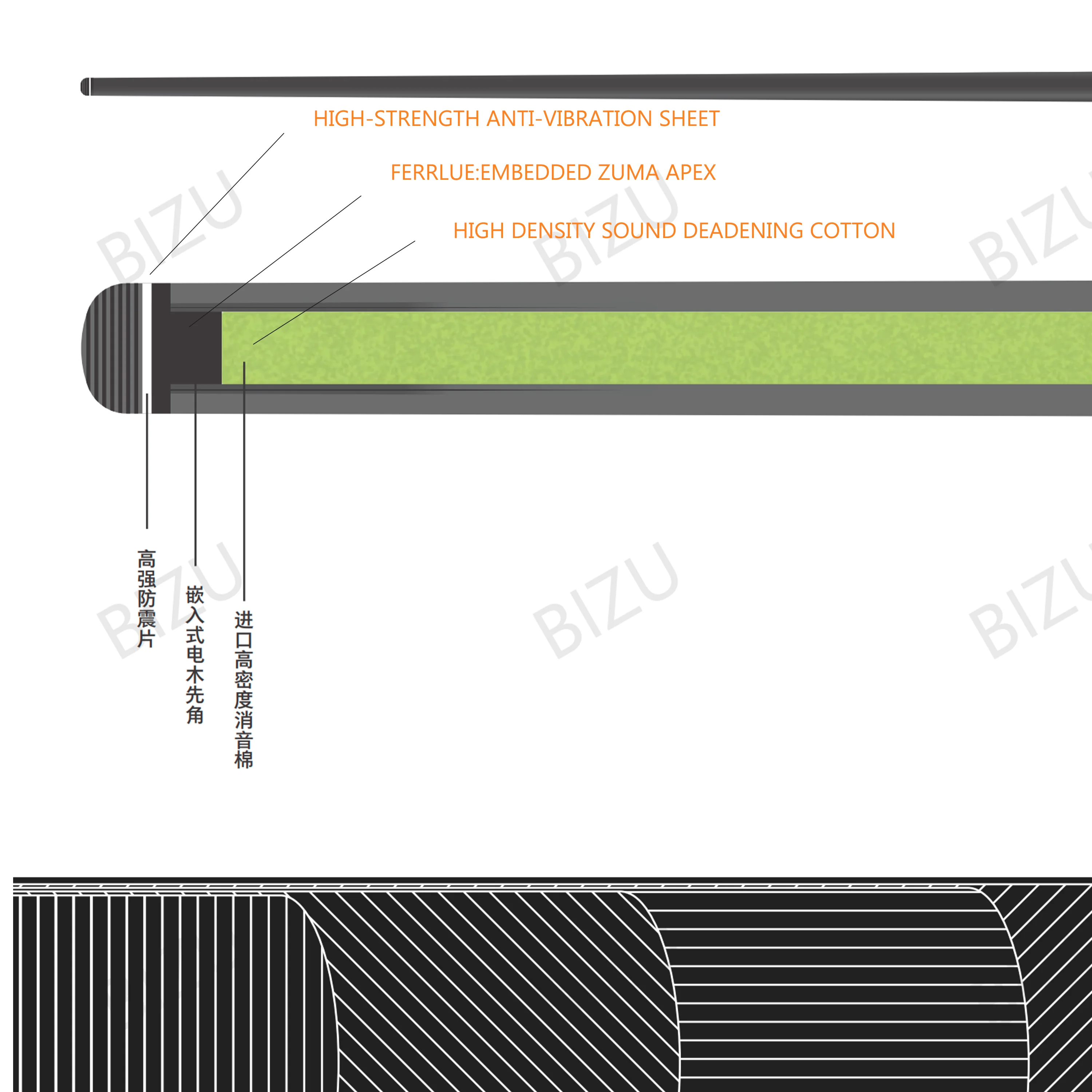 ノーロゴ カーボンファイバー スヌーカー ビリヤード プールキュー